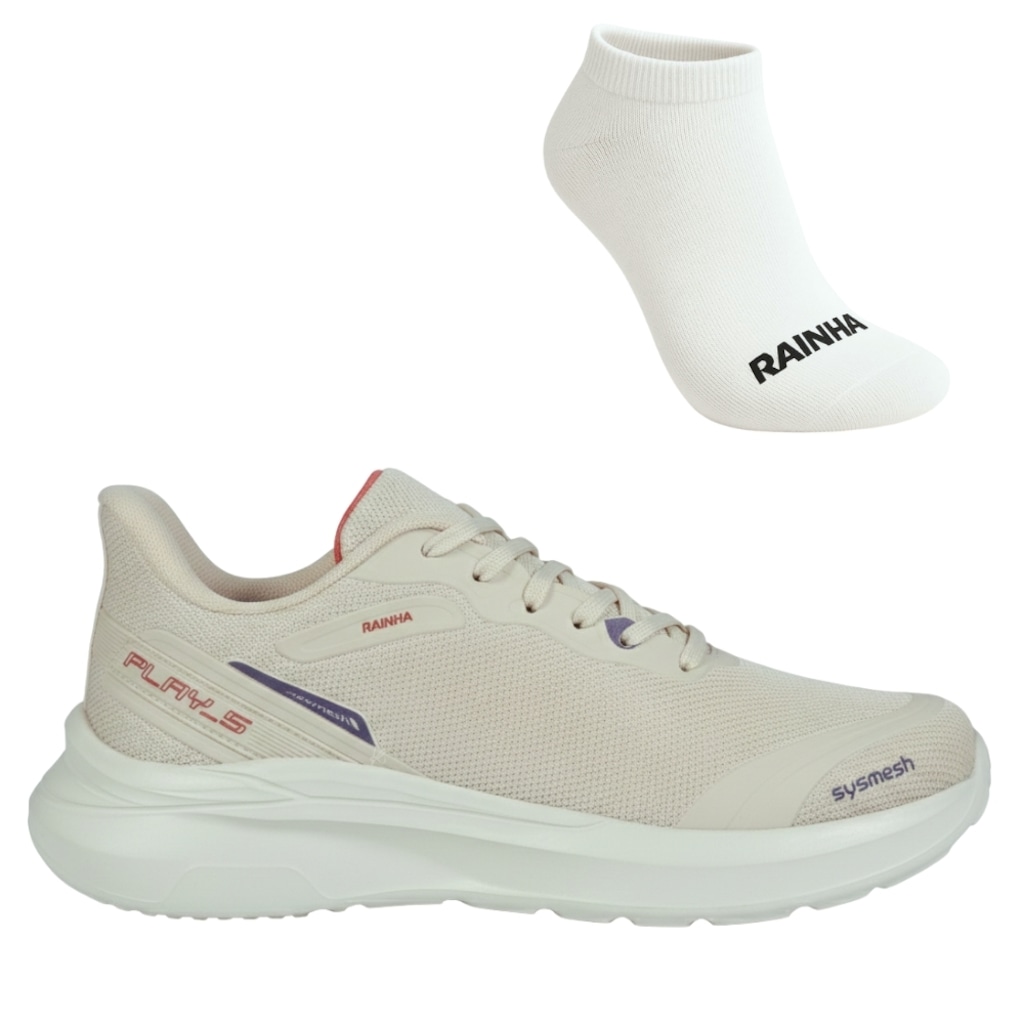 Kit Tênis Rainha Play V E Meia - Feminino