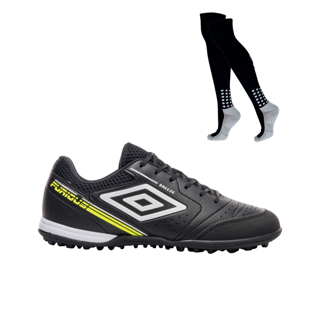 Kit Chuteira Society Umbro Furious e Meião - Masculino