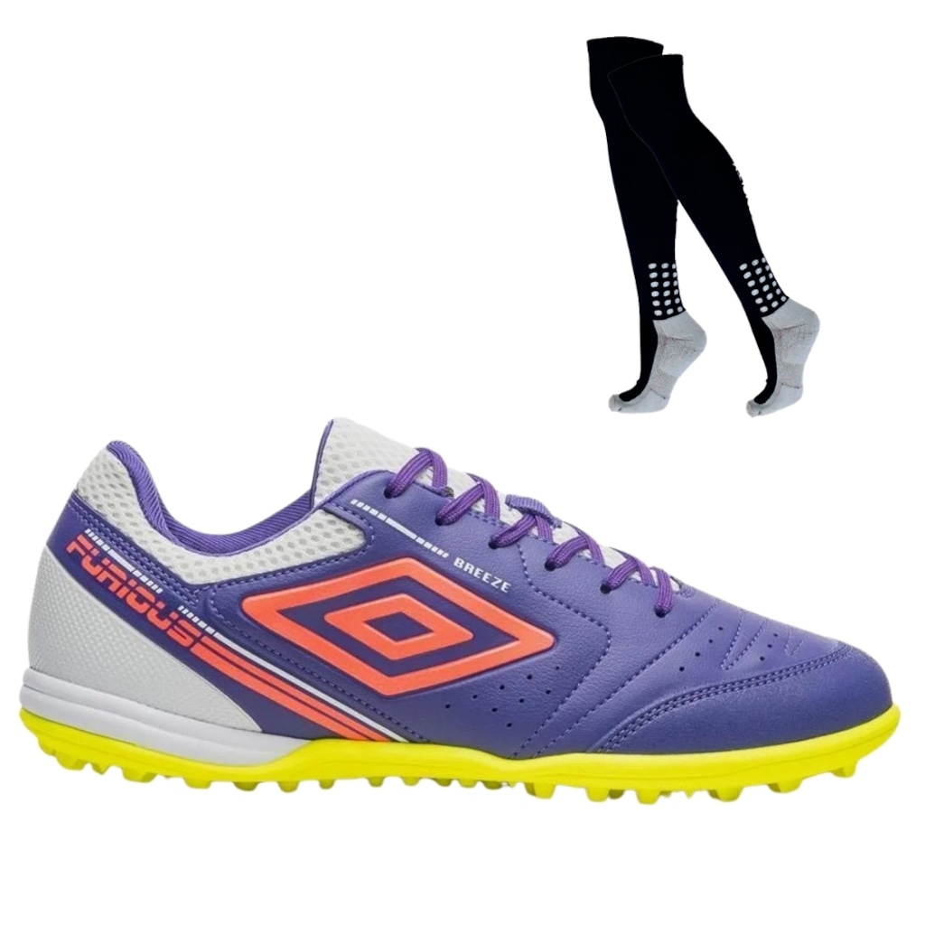 Kit Chuteira Society Umbro Furious e Meião - Masculino