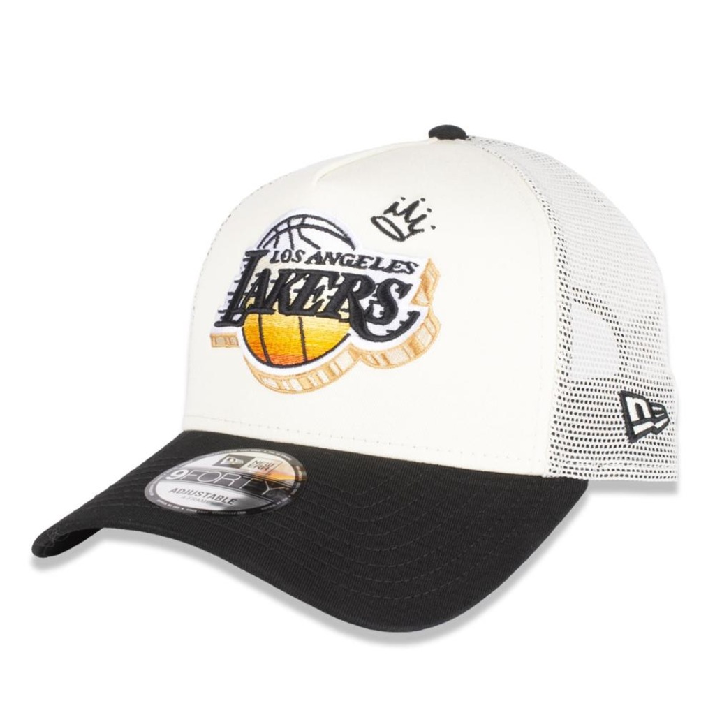 Boné Unissex New Era 9FORTY A-Frame Trucker Los Angeles Lakers NBA Aba Curva