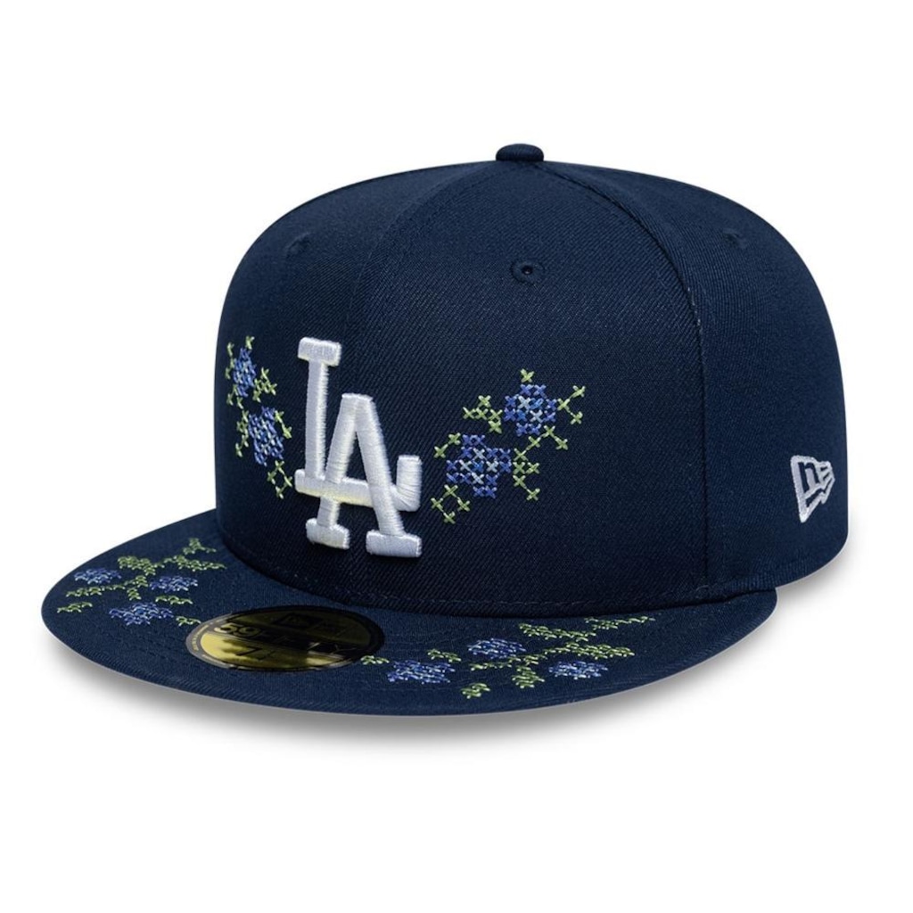Boné Unissex New Era 59FIFTY Los Angeles Dodgers MLB Garden Aba Reta