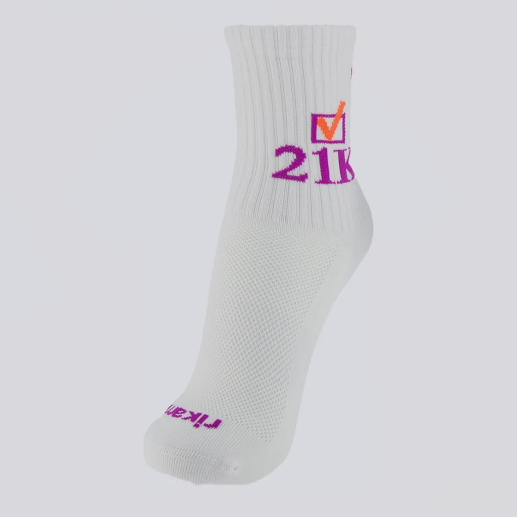 Meia Cano Medio Performance Running Poliamida 21Km Rikam Feminina