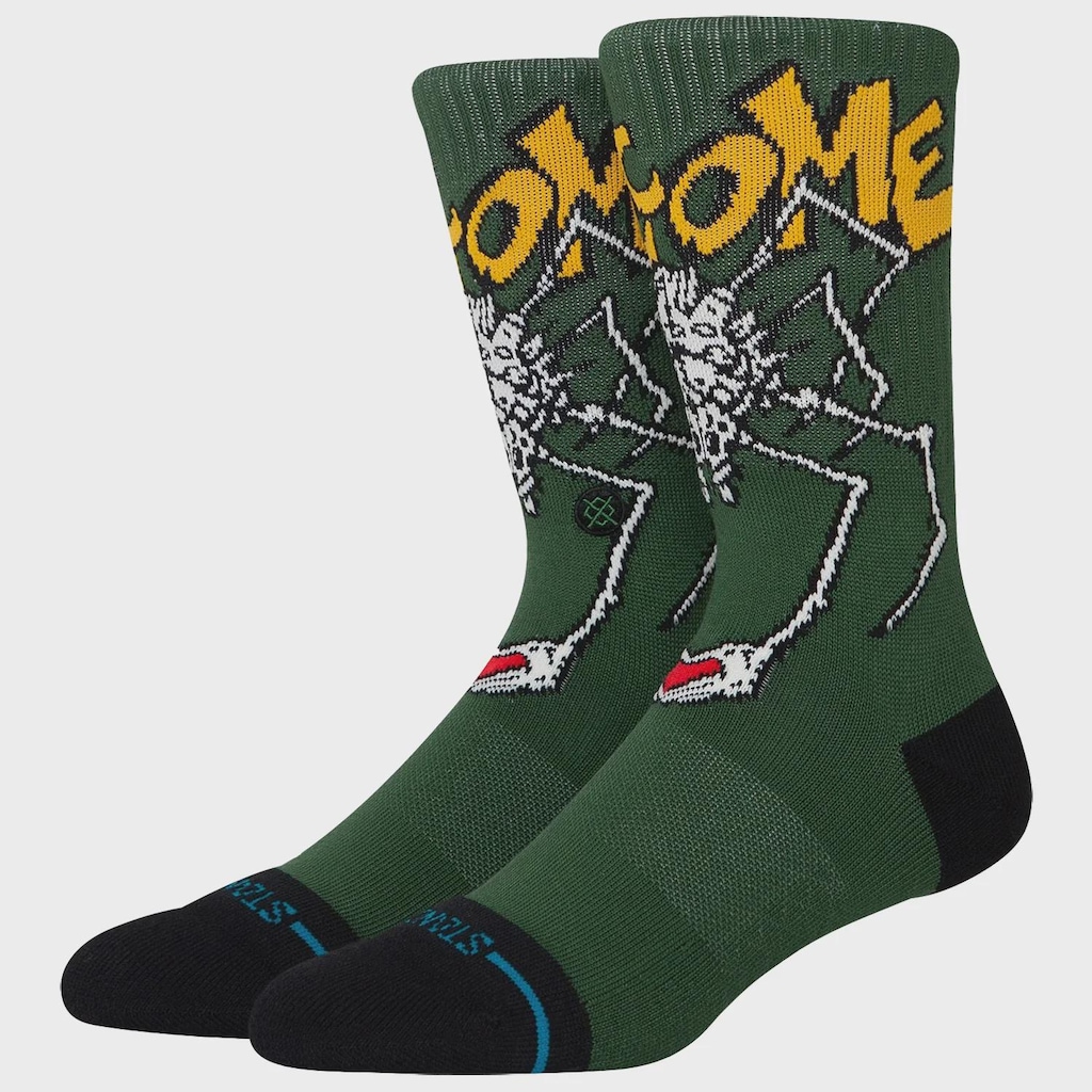 Meia Cano Alto Stance Welcome Wilbur Crew Green Masculina