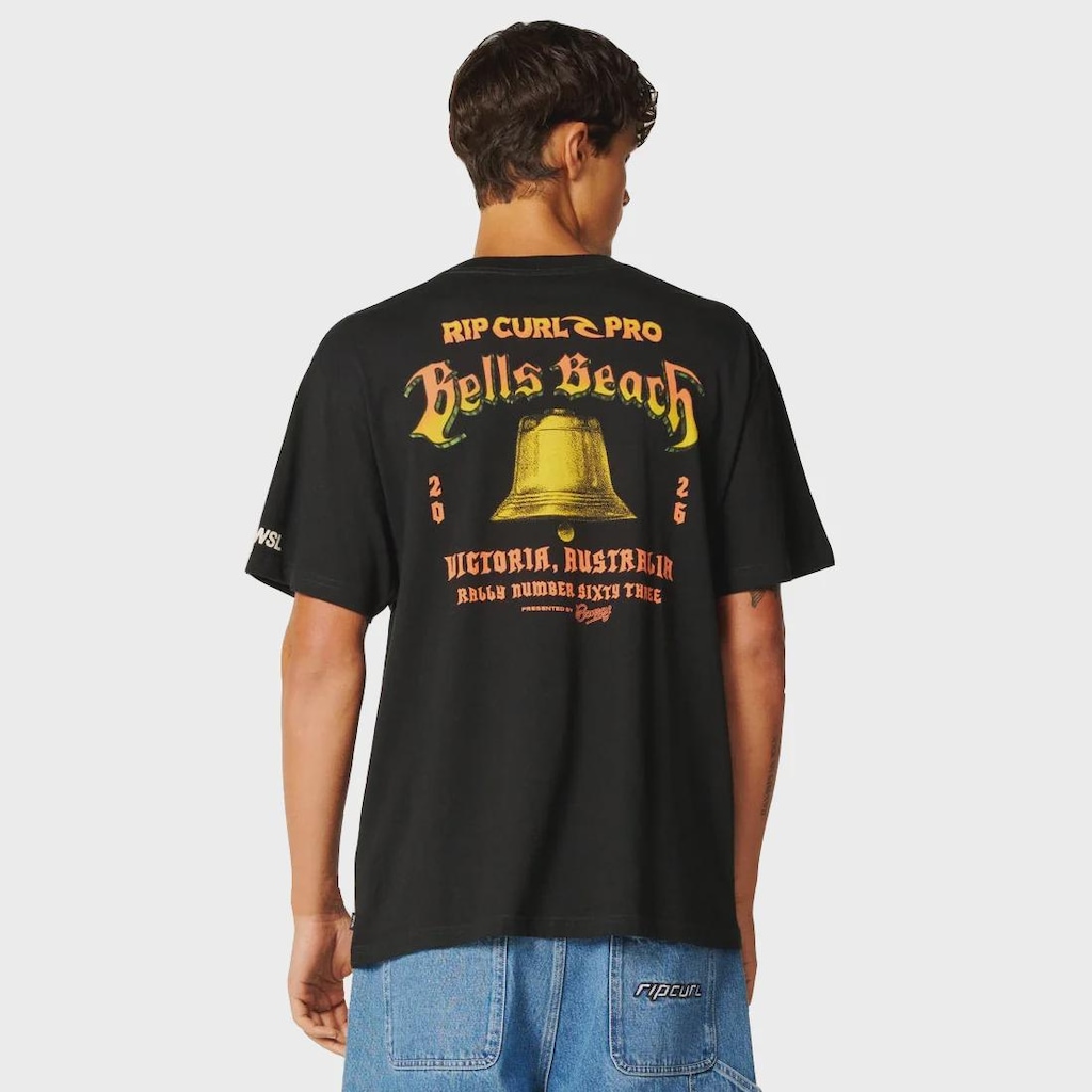 Imagem 2 do produto Camiseta Rip Curl Bells Beach Pro Logo Black Importada - Masculina