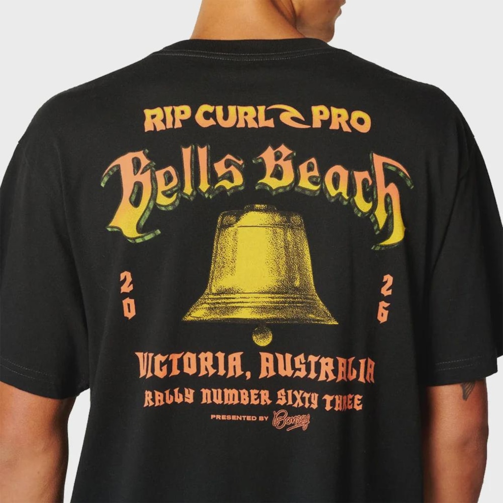 Imagem 5 do produto Camiseta Rip Curl Bells Beach Pro Logo Black Importada - Masculina