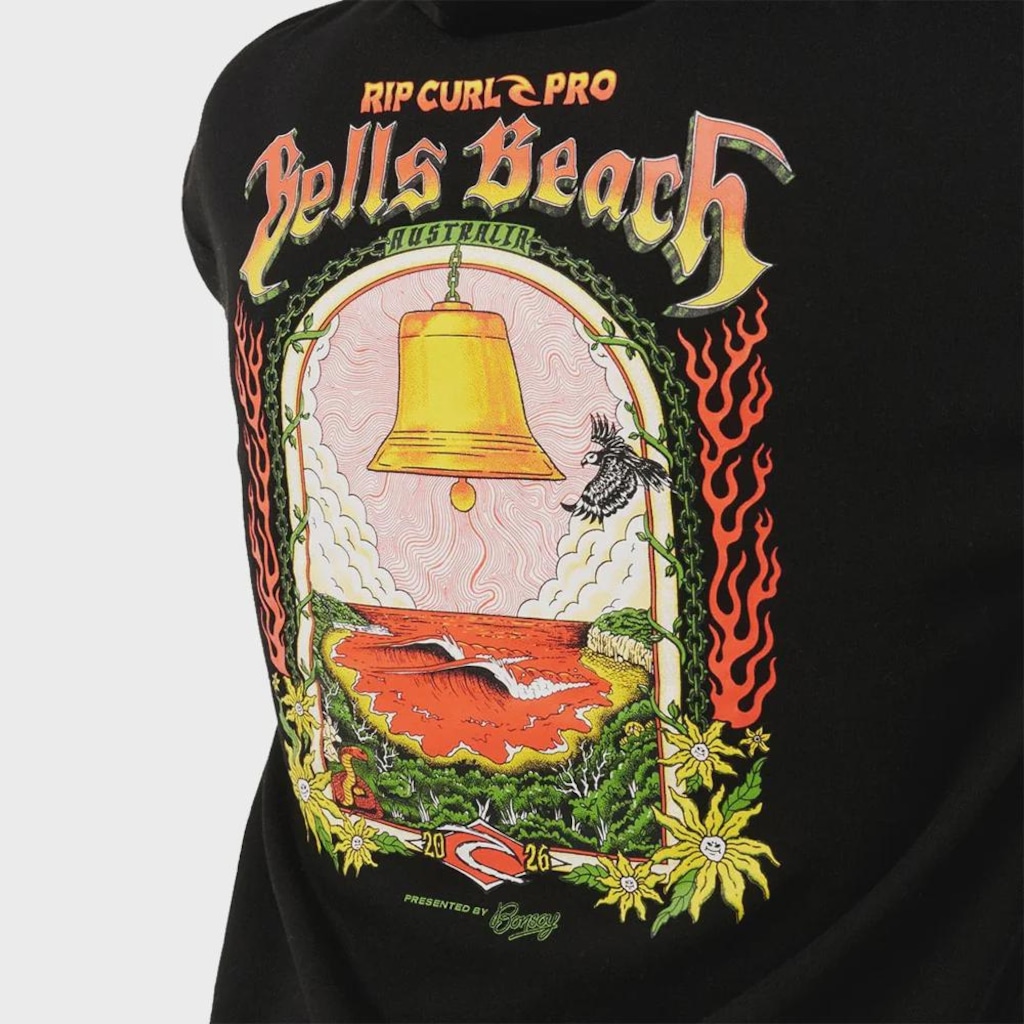 Imagem 4 do produto Moletom Masculino Rip Curl Bells Beach Pro Black Importado