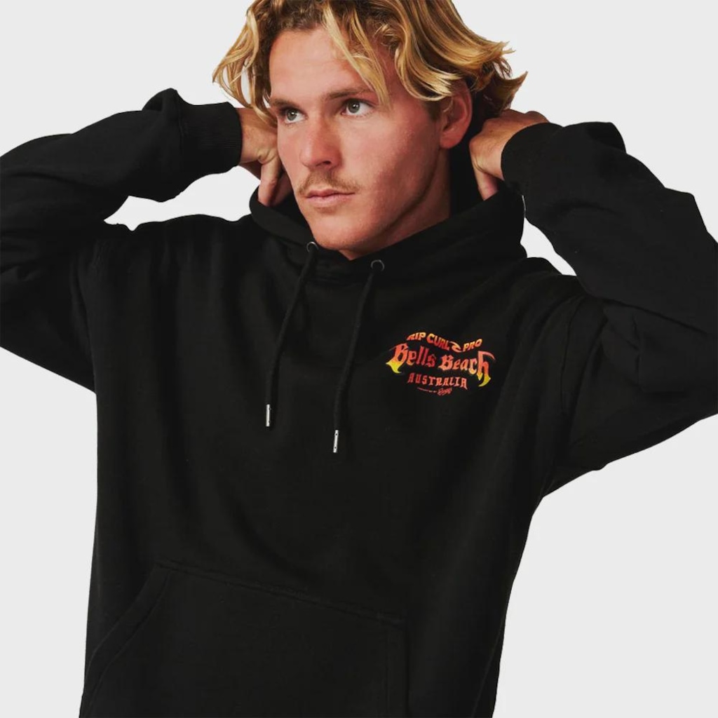 Imagem 5 do produto Moletom Masculino Rip Curl Bells Beach Pro Black Importado