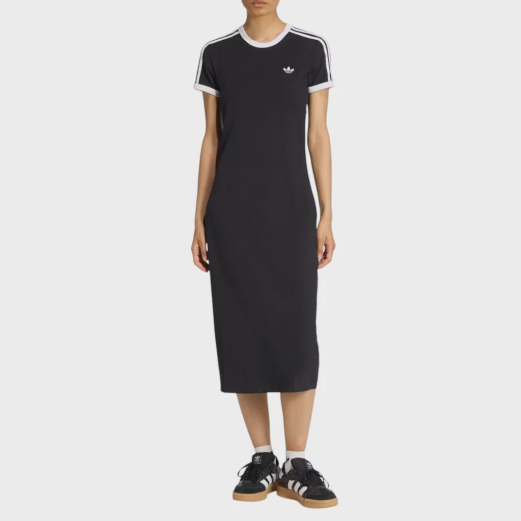 Vestido adidas Adicolor Três Listras Black White Feminino