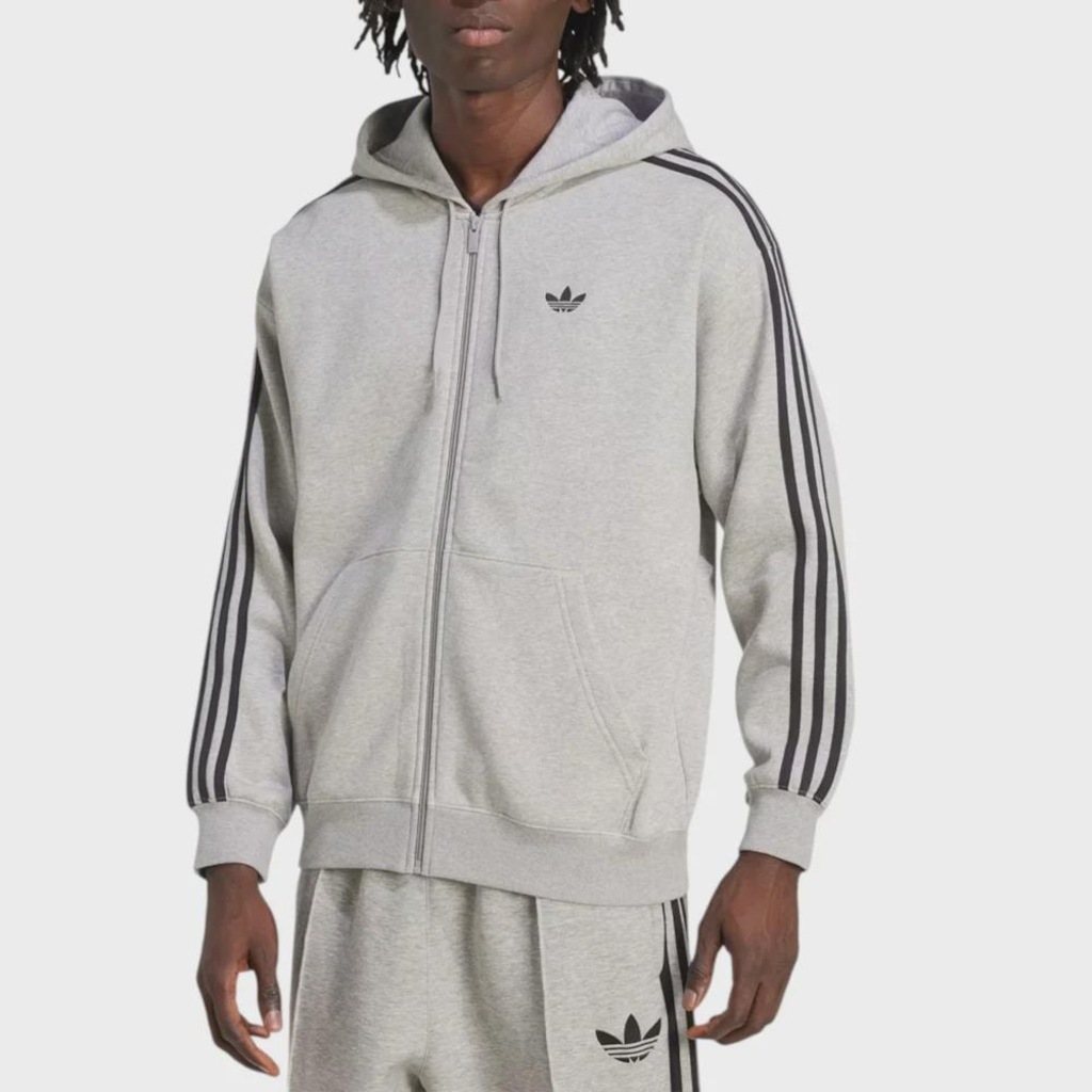 Moletom Masculino adidas Canguru Oversized Adicolor Medium Grey