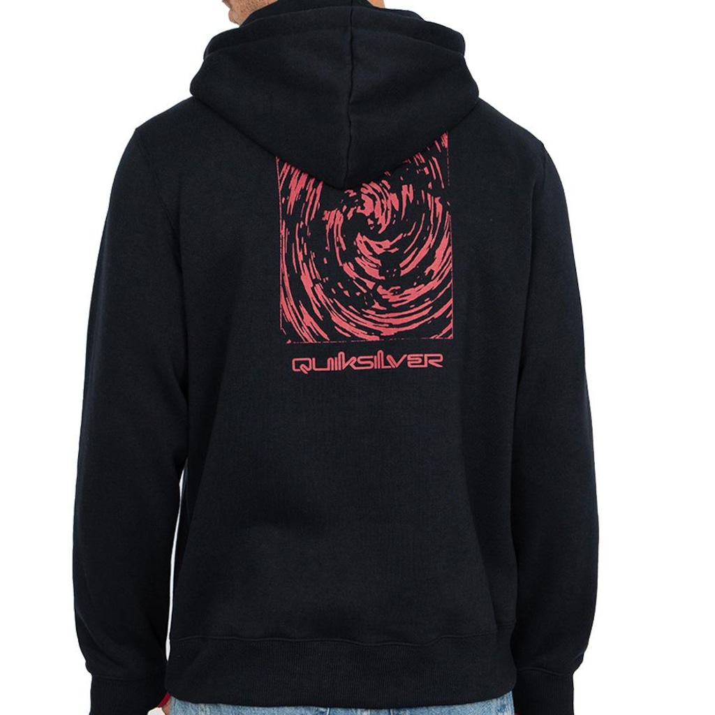 Imagem 2 do produto Blusão de Moletom com Capuz Quiksilver Canguru Domed Logo Flaming Heat Masculino