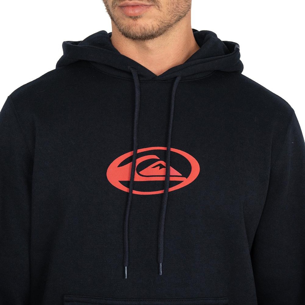 Imagem 3 do produto Blusão de Moletom com Capuz Quiksilver Canguru Domed Logo Flaming Heat Masculino