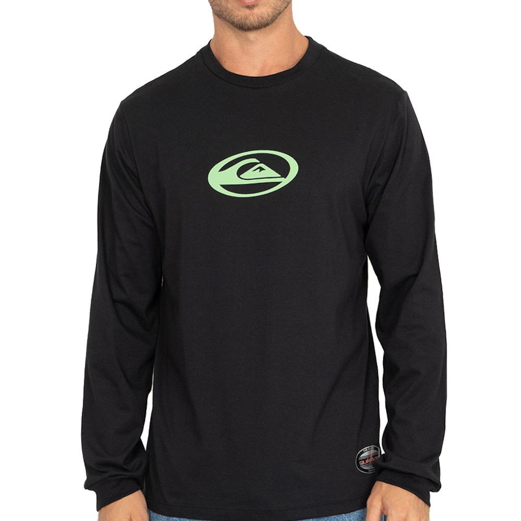 Camiseta Manga Longa Quiksilver ML Domed Logo Flaming Heat - Masculina