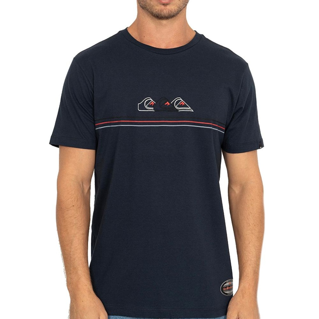 Camiseta Quiksilver Emb Three Logo - Masculina