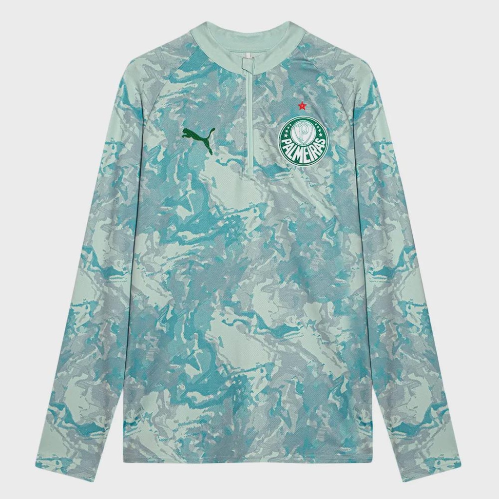 Blusão Pré-Jogo do Palmeiras 1/4 Zip Top 26/27 Puma Masculina