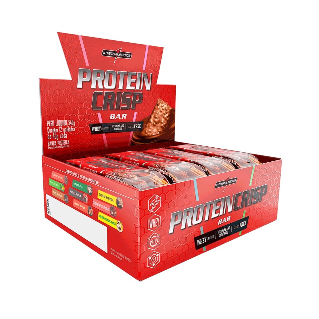 Barra Proteína Whey Crisp Bar 12 Unidades - Integralmedica