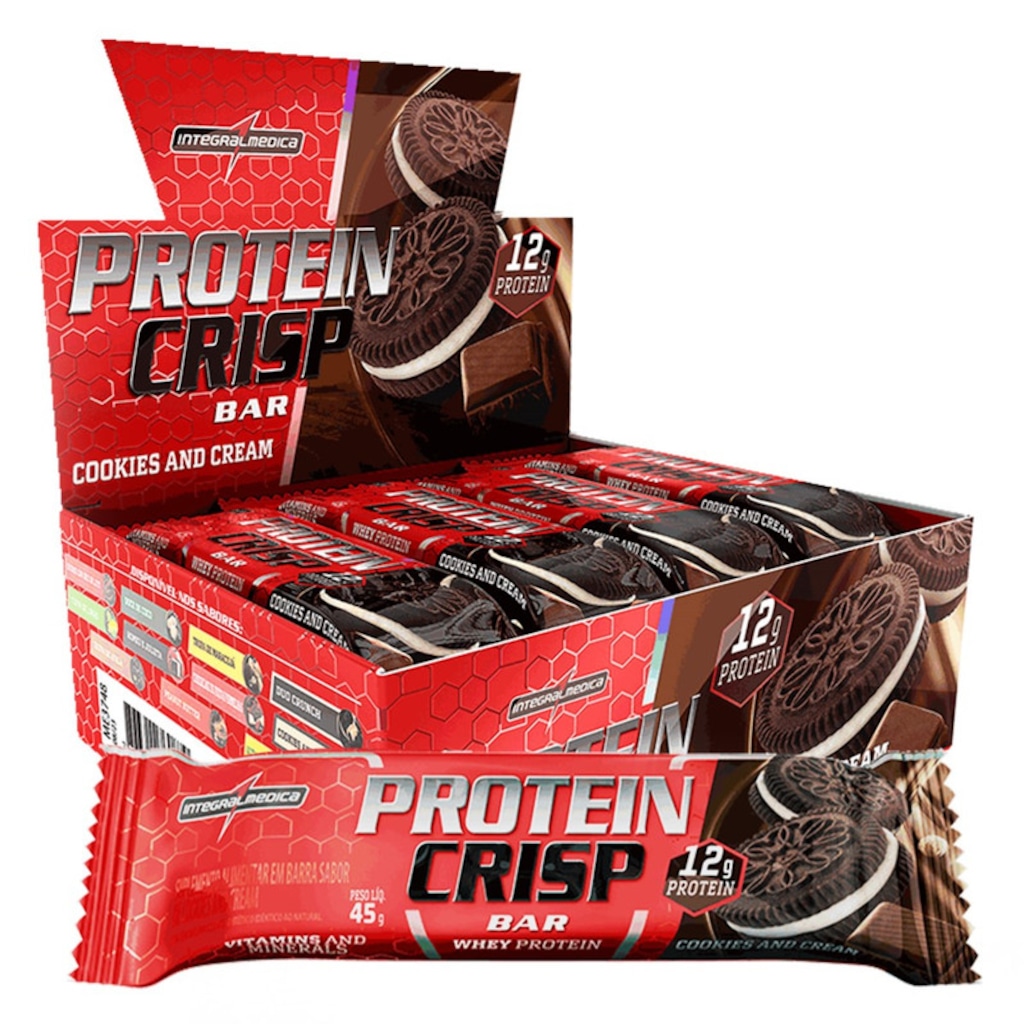 Barra Proteína Whey Crisp Bar 12 Unidades - Integralmedica