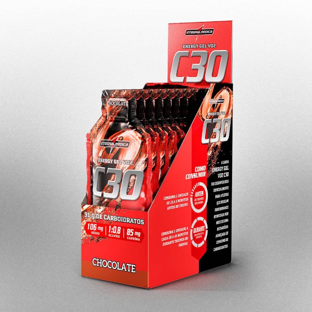 Energy Gel VO2 C30 com cafeína - 10 Unidades
