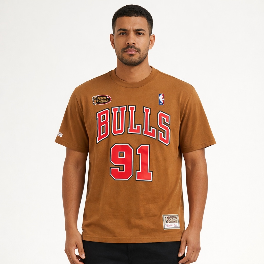 Camiseta NBA Chicago Bulls Rodman 91 Mitchell & Ness - Masculina