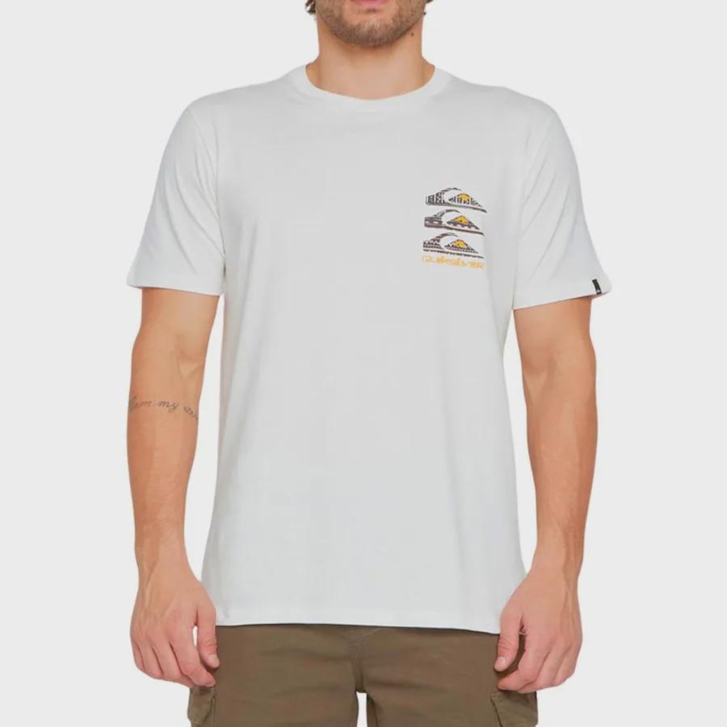 Camiseta Quiksilver Vertical Logos - Masculina