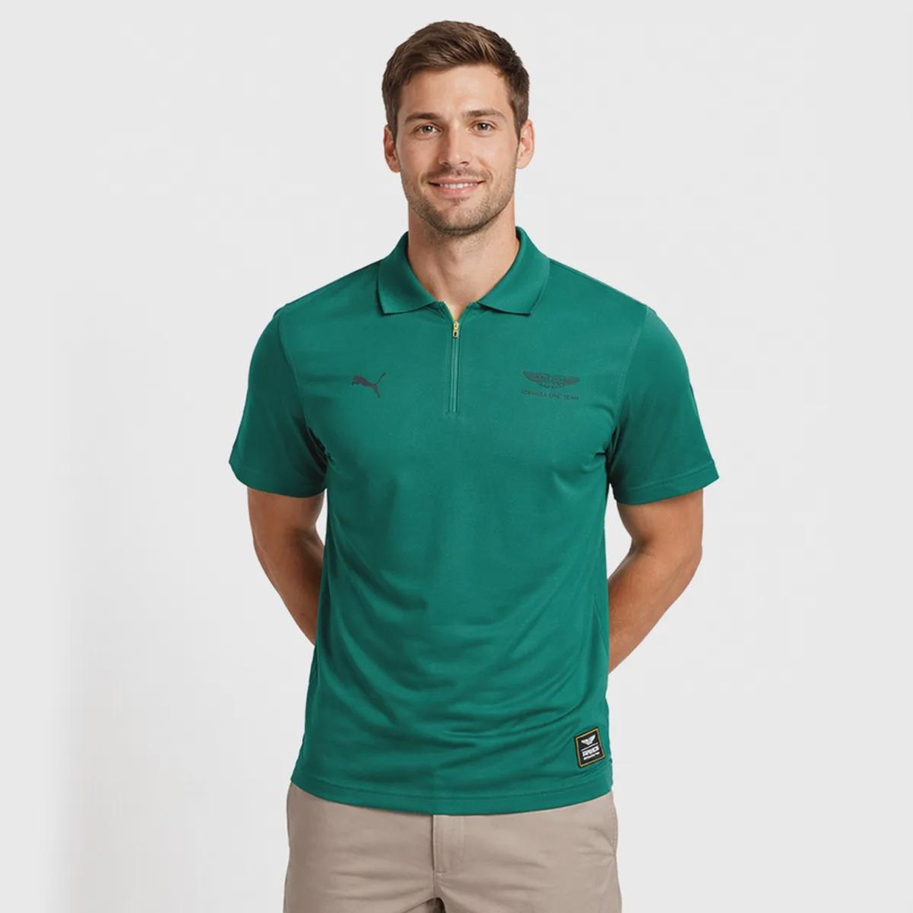 Camiseta Polo Masculina Aston Martin F1 Team Jacquard Puma