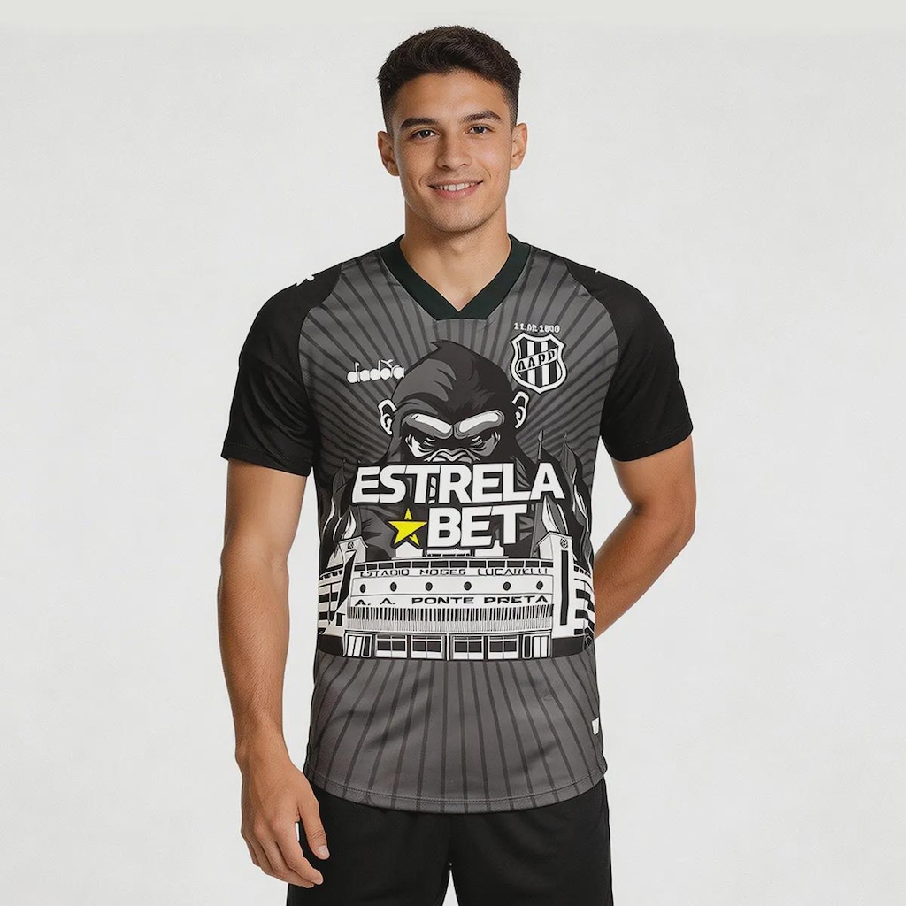 Camisa Ponte Preta Goleiro III 2024 Diadora Masculina