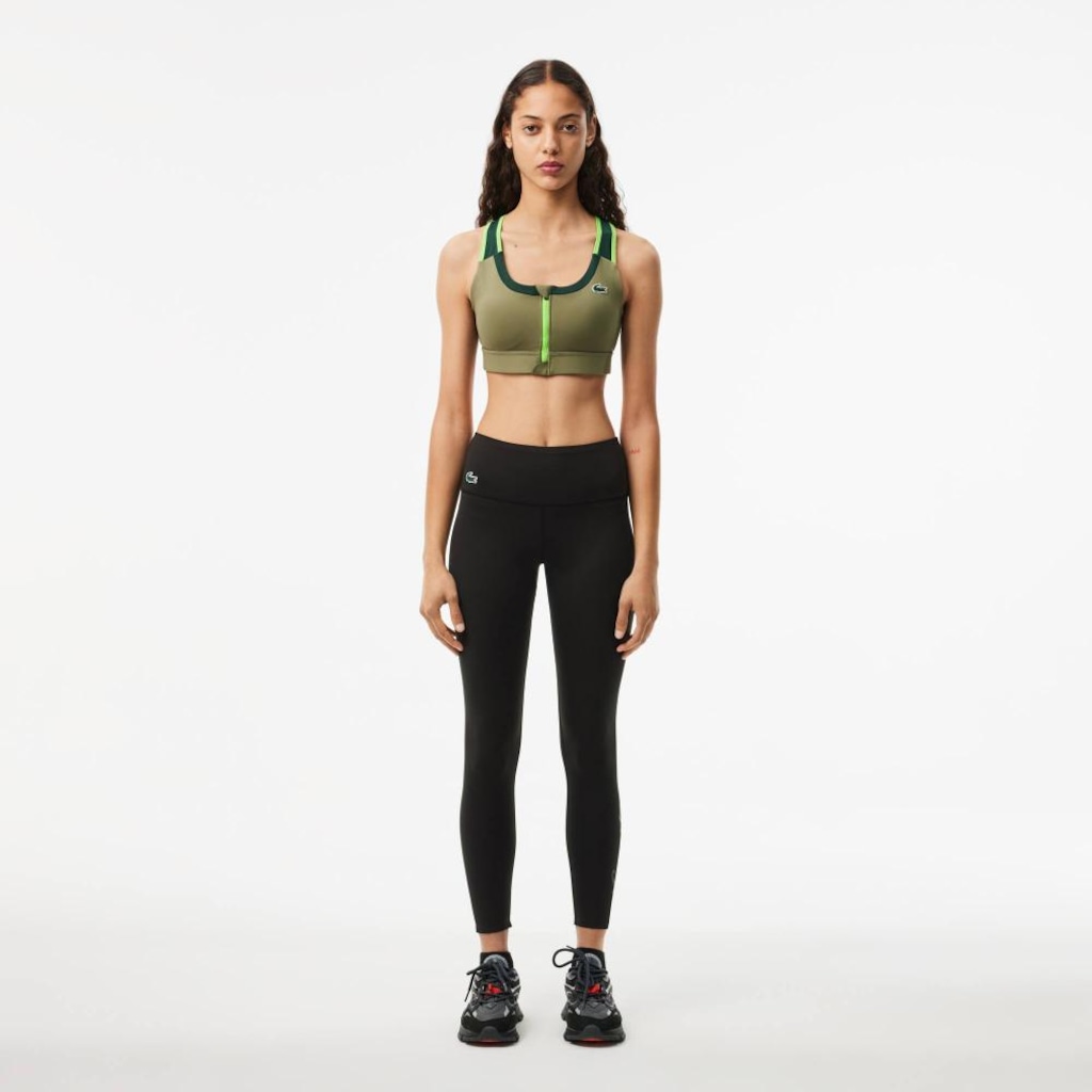 Calça Legging esportiva stretch Ultra-Dry estampada Lacoste Feminina