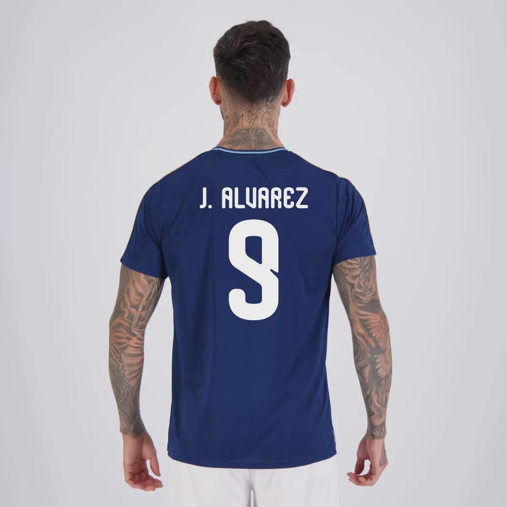 Camisa Argentina Tracks Marinho 9 J. Alvarez FutFanatics Masculina