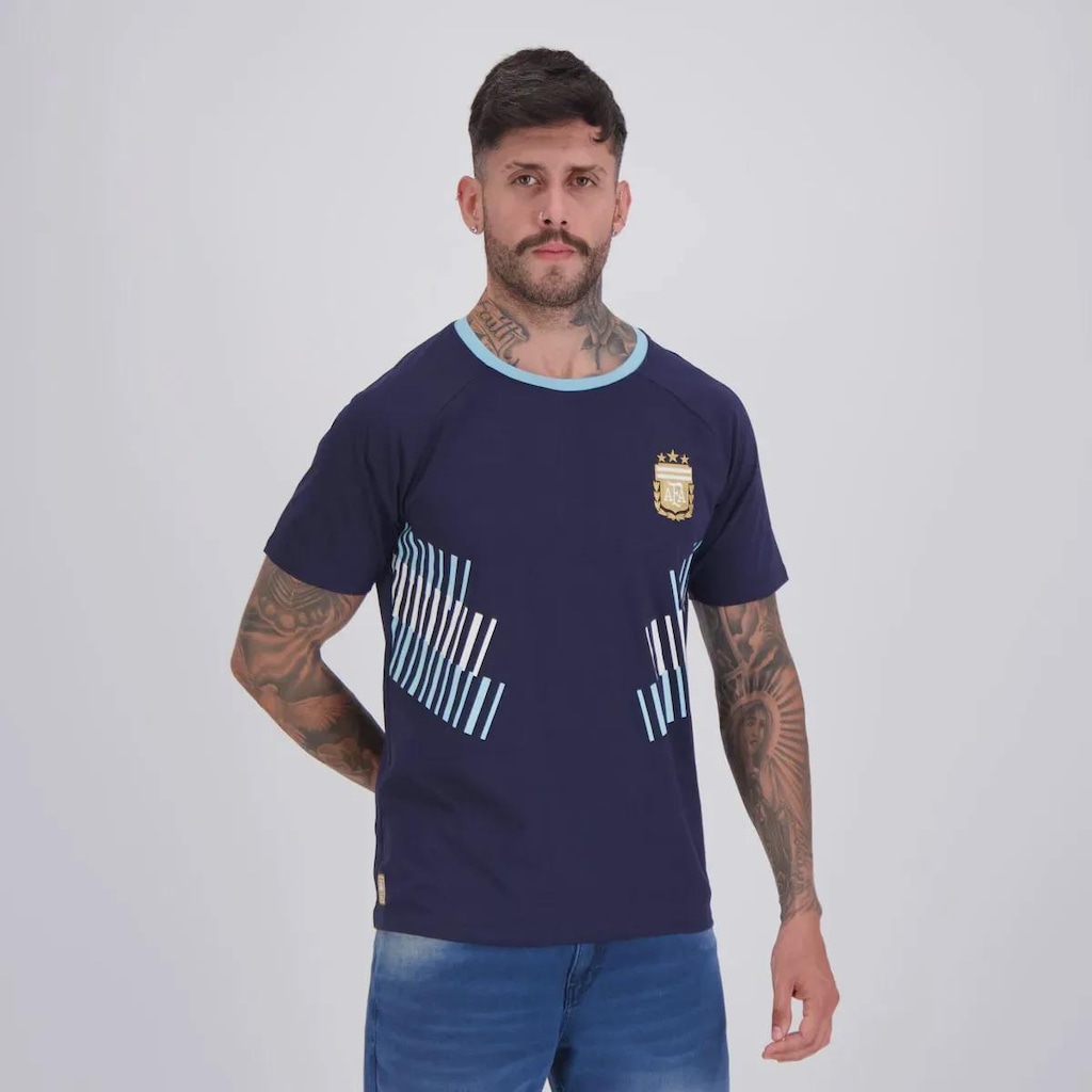Imagem 3 do produto Camisa Argentina Ribbon Marinho 10 Messi FutFanatics Masculina