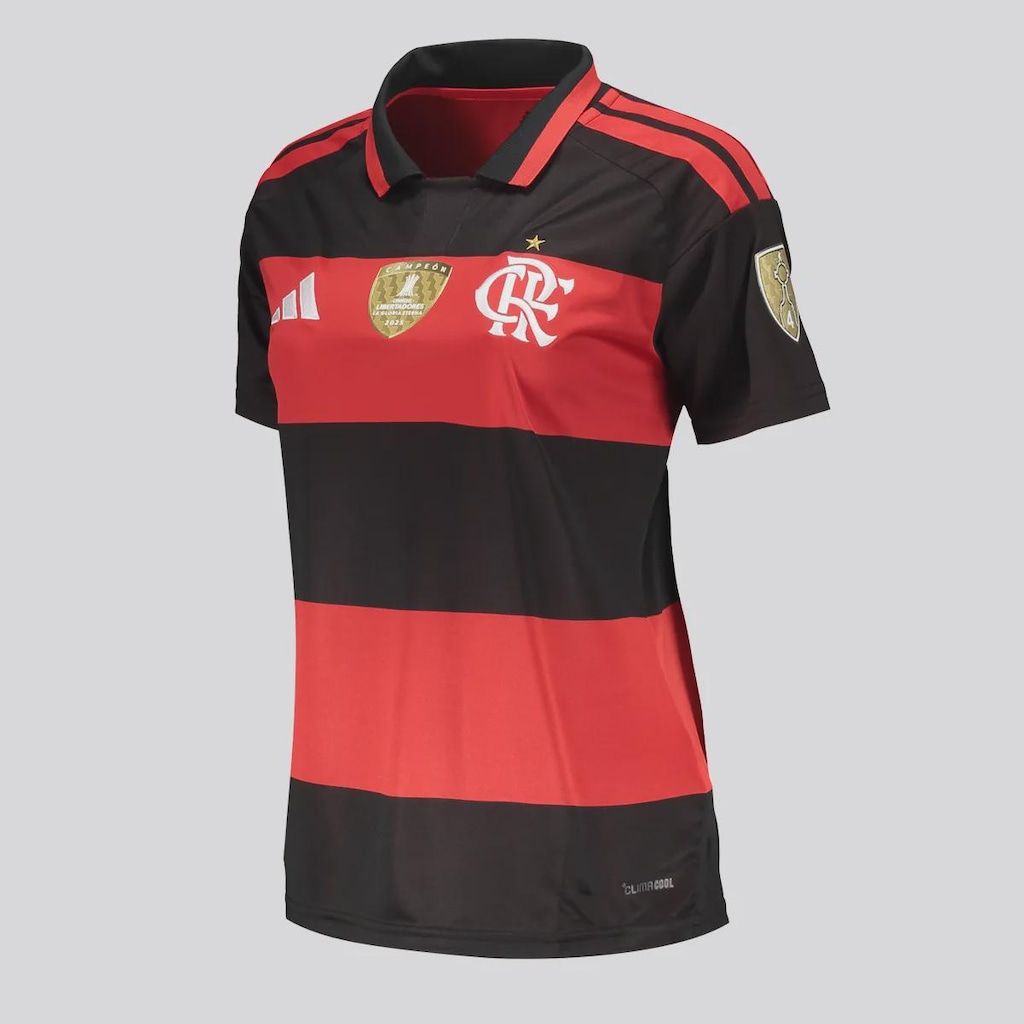Imagem 2 do produto Camisa Flamengo I 2026 Campeão Libertadores 2025 adidas Feminina