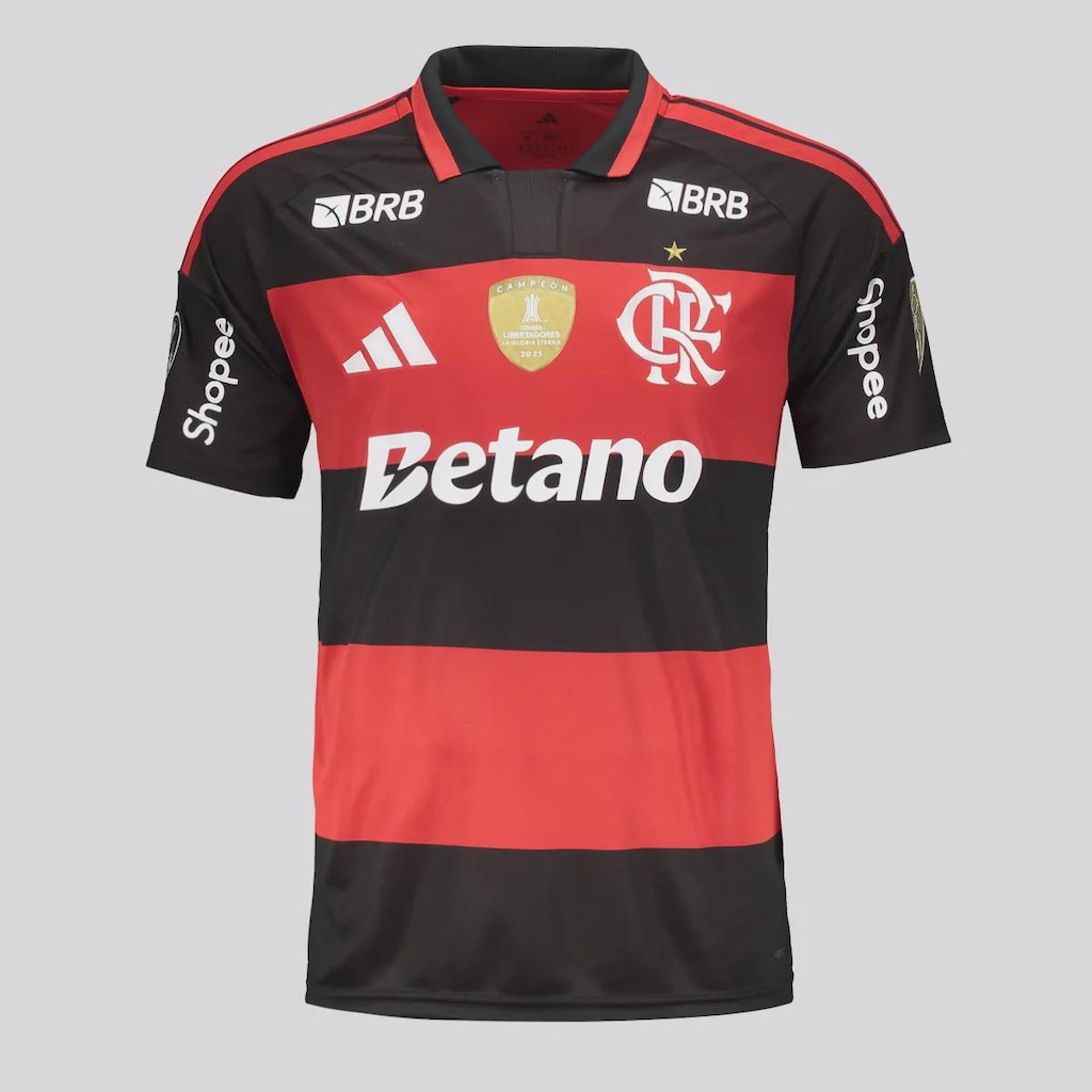 Camisa do Flamengo I 2026 Campeão Libertadores 2025 adidas Masculina
