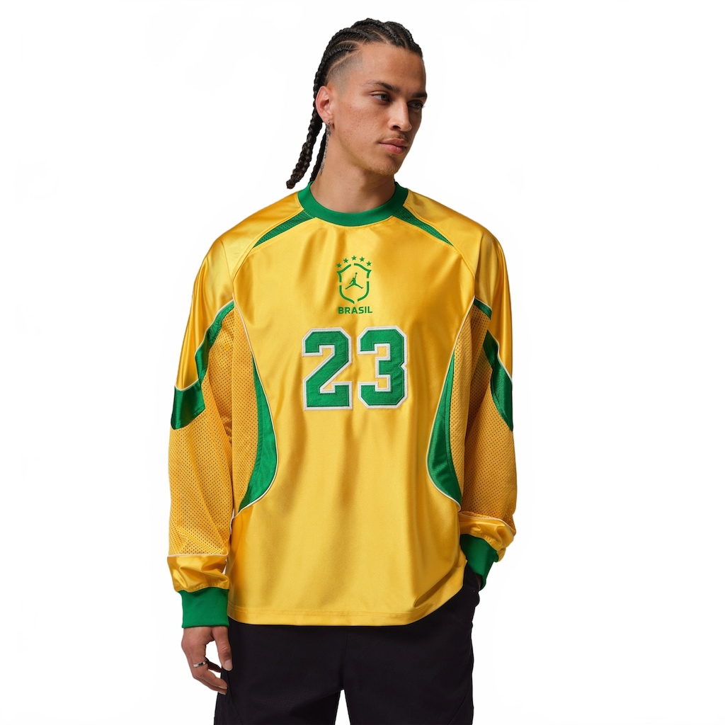 Camiseta Brasil Jordan Manga Longa Goalie Masculina