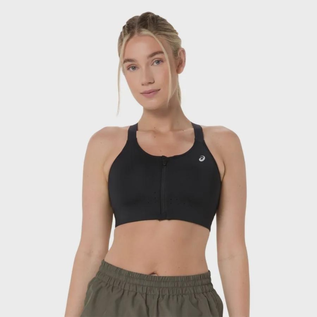 Top ASICS Road Combination Zip Bra Feminino