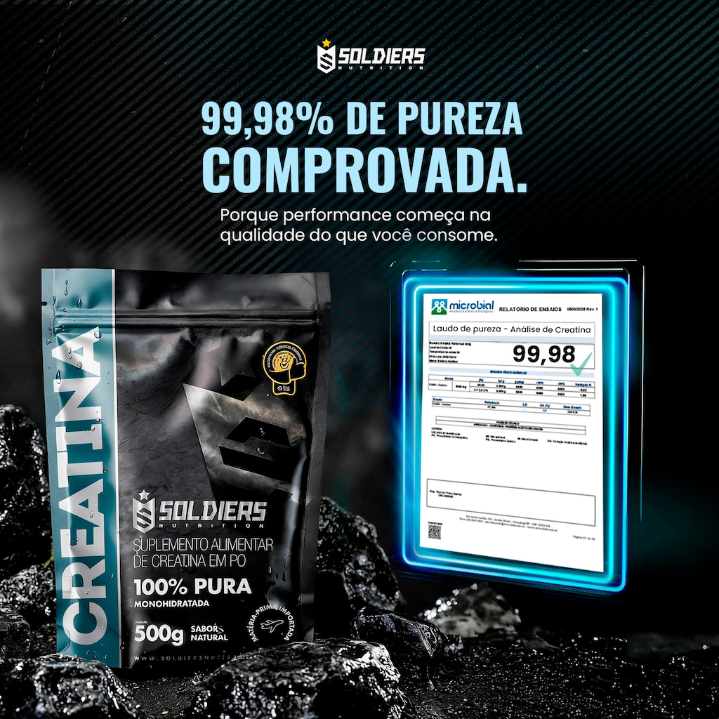 Imagem 3 do produto Creatina Monohidratada 150g 100% Pura Importada - Soldiers Nutrition