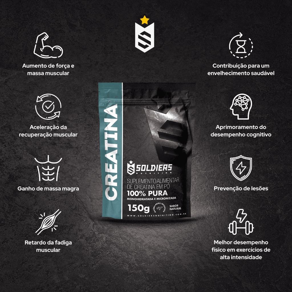 Imagem 4 do produto Creatina Monohidratada 150g 100% Pura Importada - Soldiers Nutrition