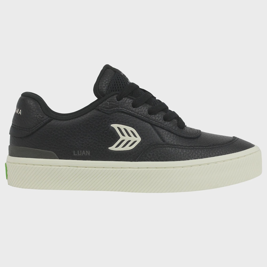 Tênis Masculino Cariuma Luan Pro Black Premium Leather Ivory Logo Importado