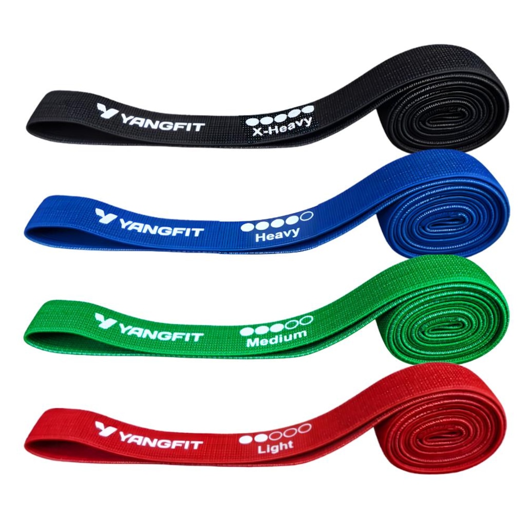Kit 4 Super Bands Yangfit Tecido Elástico Premium