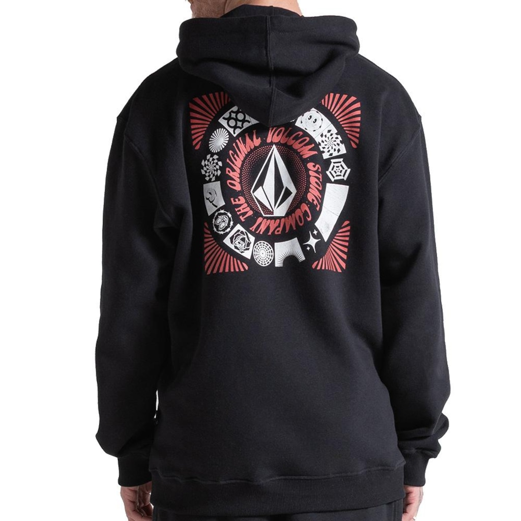 Imagem 2 do produto Blusão de Moletom com Capuz Volcom Canguru Circle Stoned - Masculino