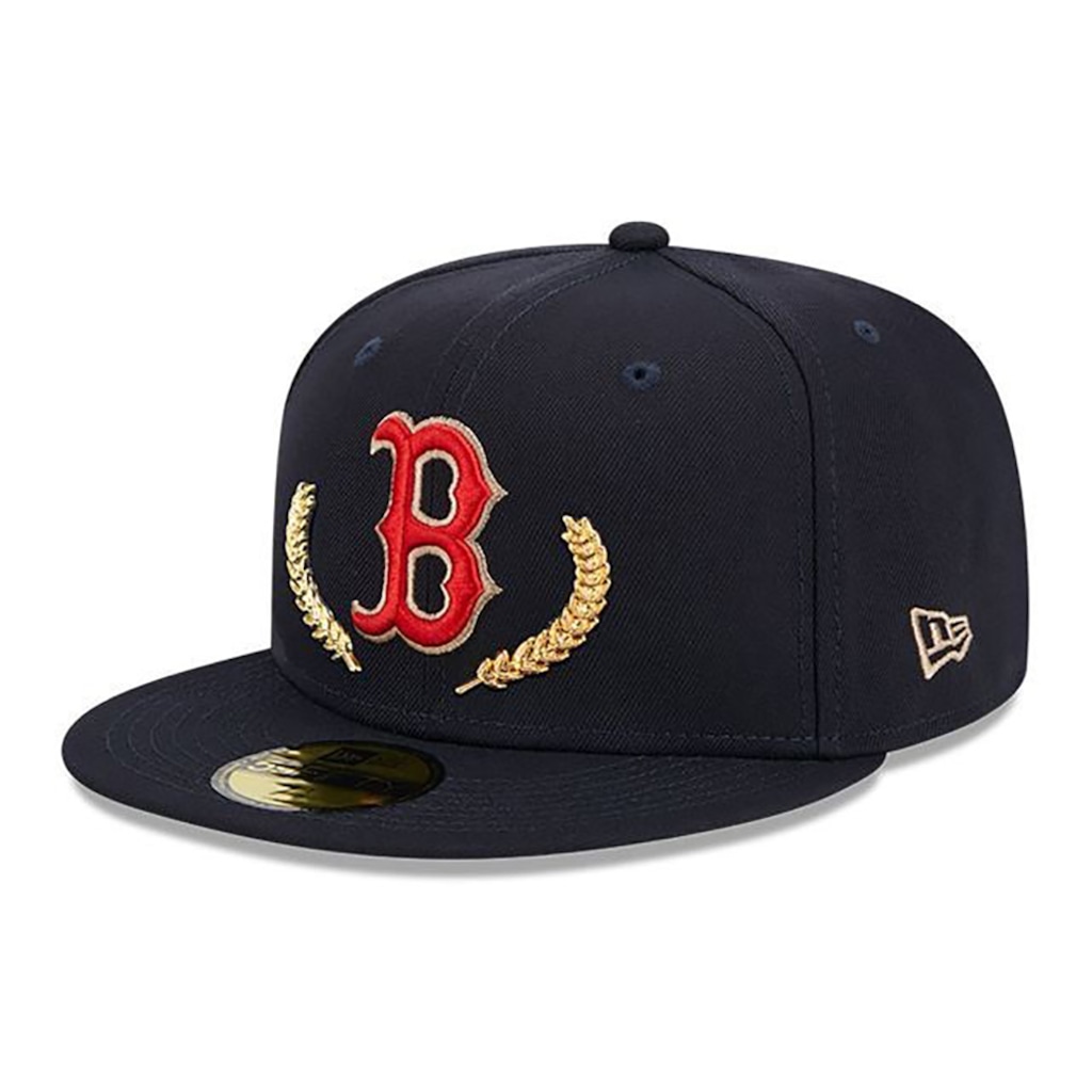 Boné Adulto New Era 59FIFTY Boston Red Sox Gold Leaf Aba Curva