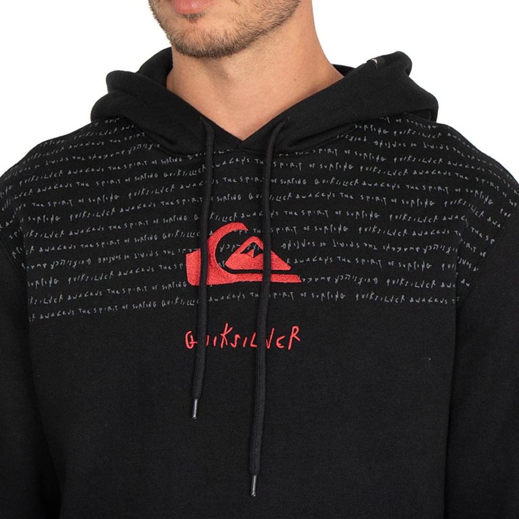 Imagem 3 do produto Blusão de Moletom com Capuz Quiksilver Canguru Emb Quik Thoughts - Masculino