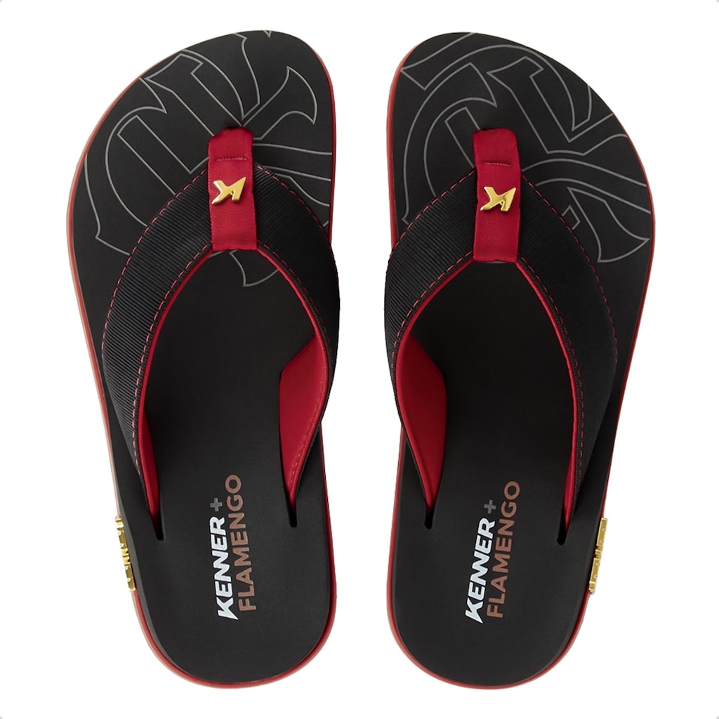 Chinelo Masculino Kenner Kivah Flamengo Rubro-Negra