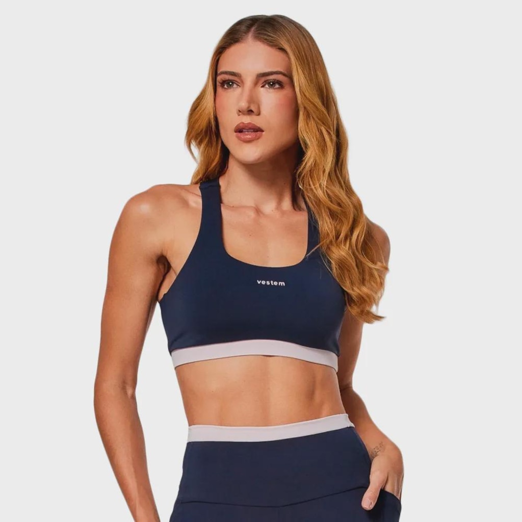 Top Vestem Bicolor Helena Alta Sustentação Feminino