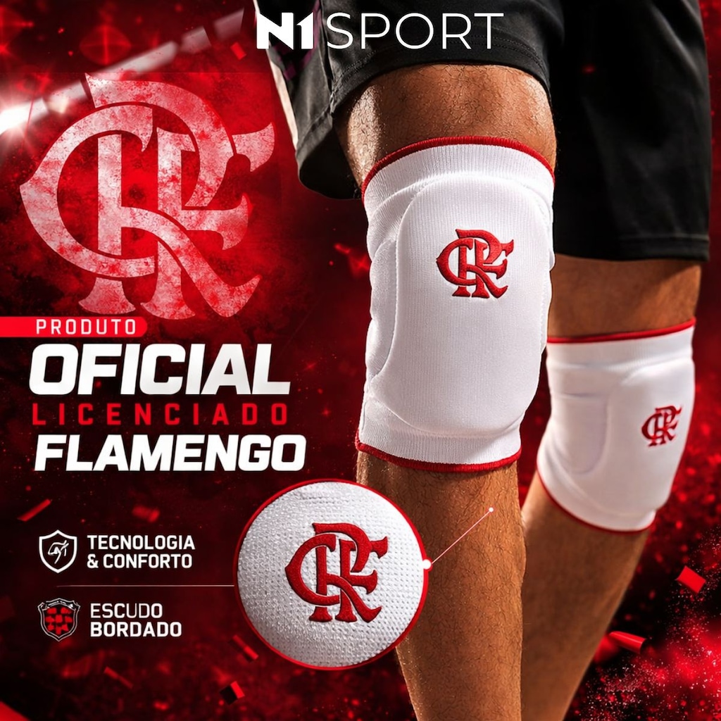 Imagem 2 do produto Joelheira Vôlei N1 Sport Slide Flamengo