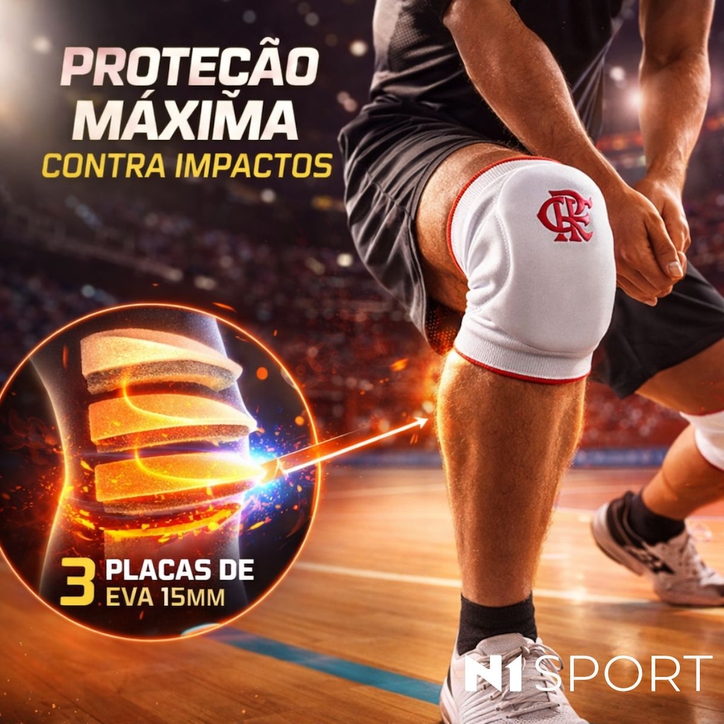 Imagem 3 do produto Joelheira Vôlei N1 Sport Slide Flamengo