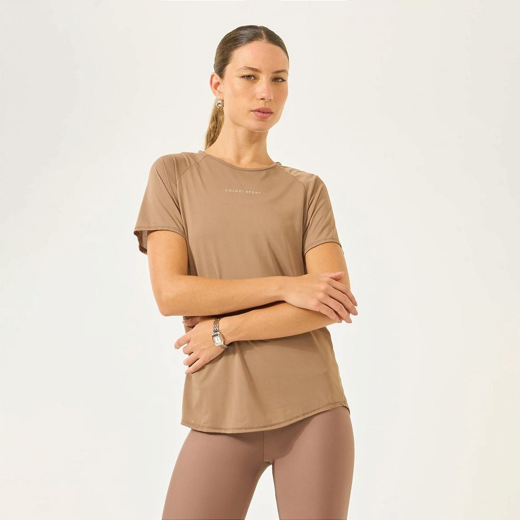Camiseta Colcci Comfort Com Logo Minimalista OU26 Feminina