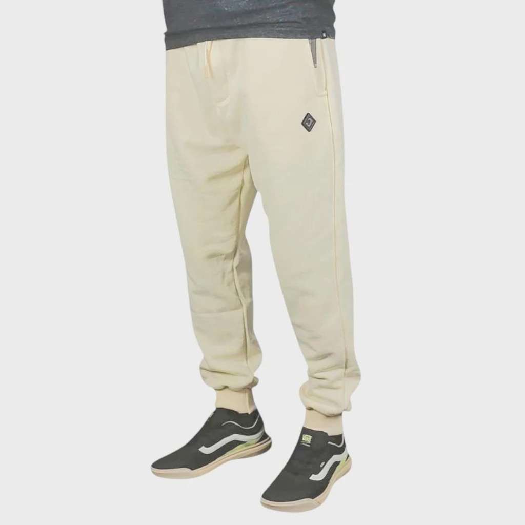 Calça Moletom Back Wash C26001 Off White Masculina