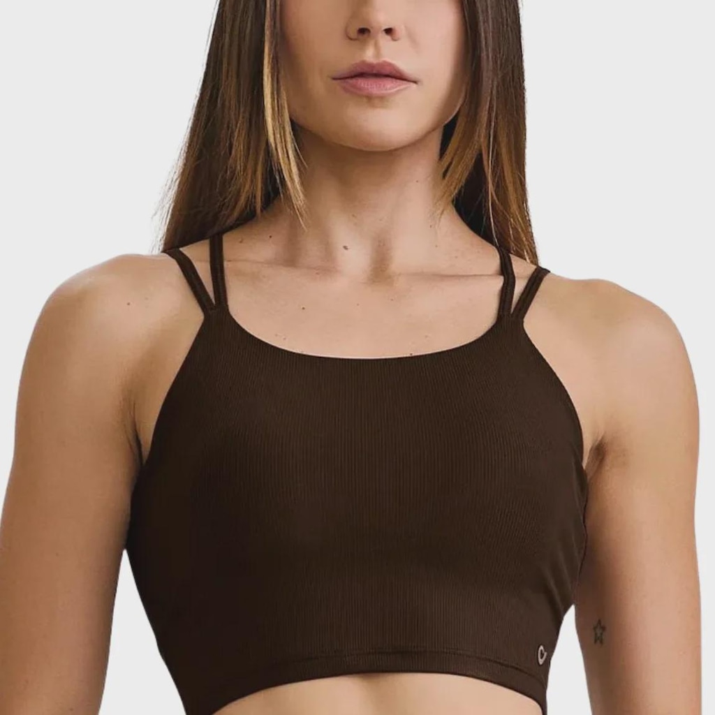 Top Cropped Caju Brasil Canelado Alças Duplas  - Feminina