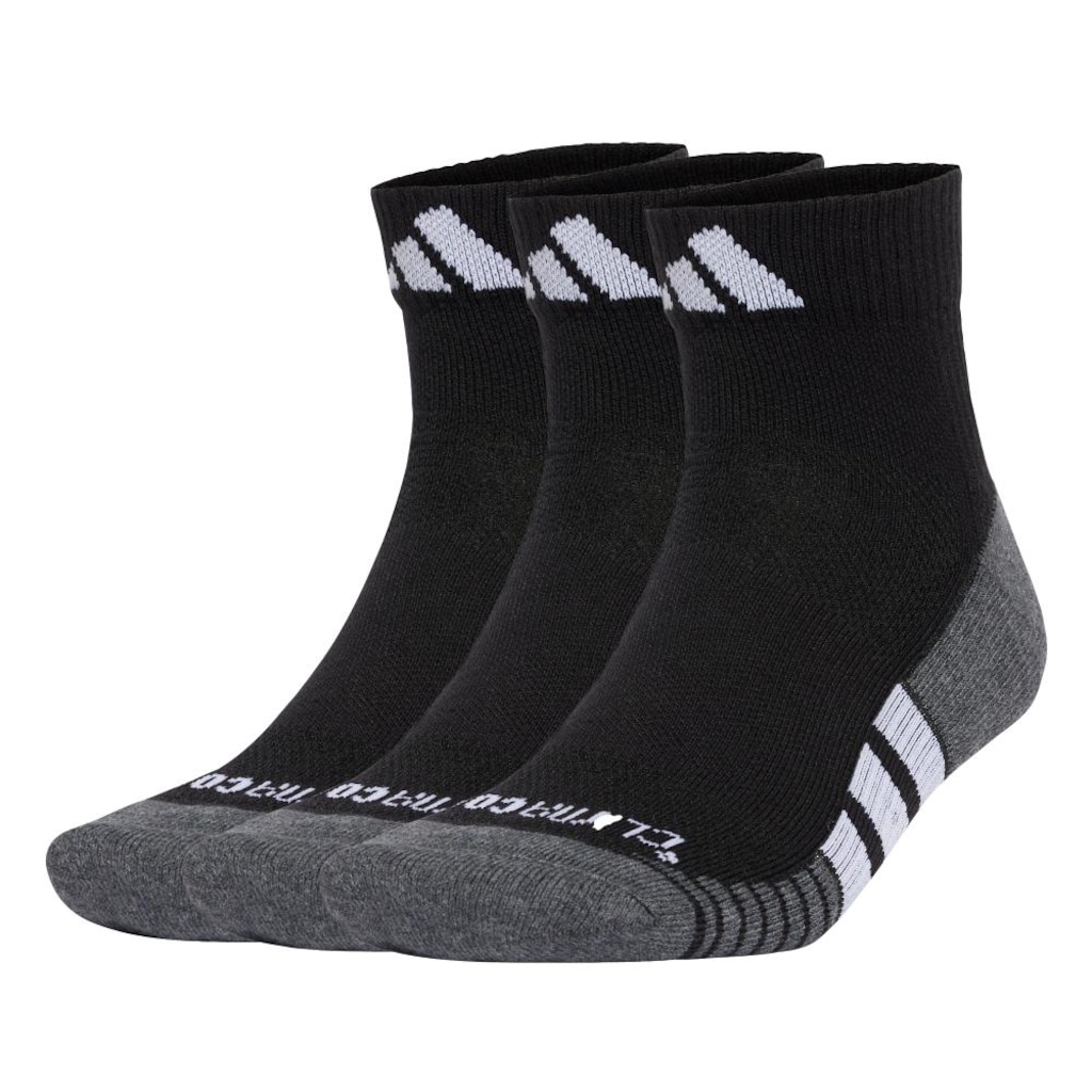 Kit Meias Cano Curto adidas Performance Climacool com 3 Pares - Adulto