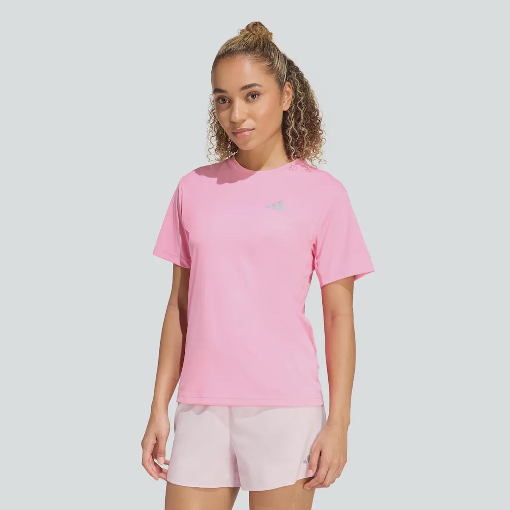 Camiseta Adidas Run Ess Tee Feminina Rosa