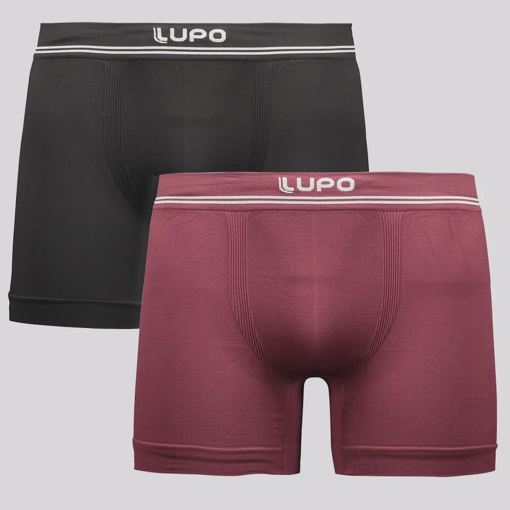 Kit 2 Cuecas Boxer Lupo Microfibra Sem Costura Adulta