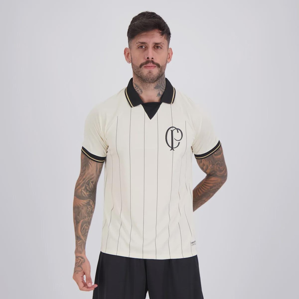 Camiseta Polo Corinthians Dry Logo CP FutFanatics Masculina